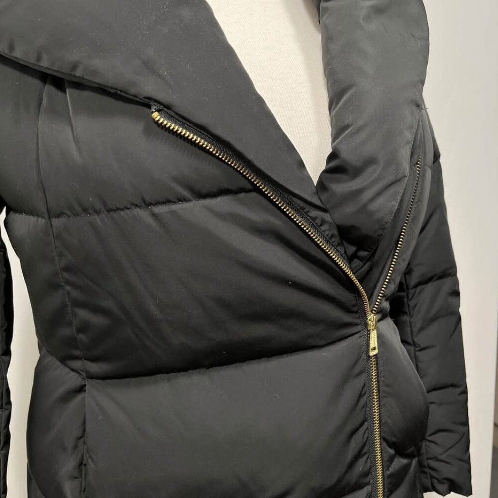 Cole Haan Signature Taffeta Down Quilted Oversize Hooded Front Zip Coat [size L] - Picture 3 of 10